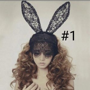 Black Lace Rabbit Ear Headband